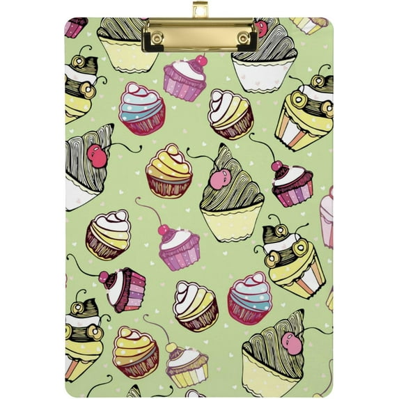 Coolnut Cartoon Cake Clipboard A4 Standard Size Decorative Clipboard with Low Profile Metal Clip for Students Men Women Classroom and Office Gifts