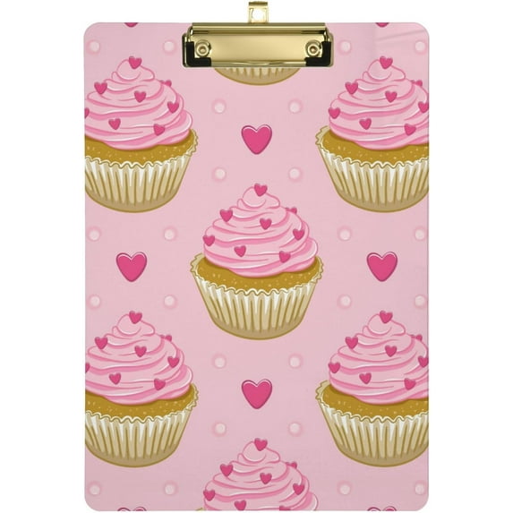 Coolnut Cartoon Cake Clipboard A4 Standard Size Decorative Clipboard with Low Profile Metal Clip for Students Men Women Classroom and Office Gifts