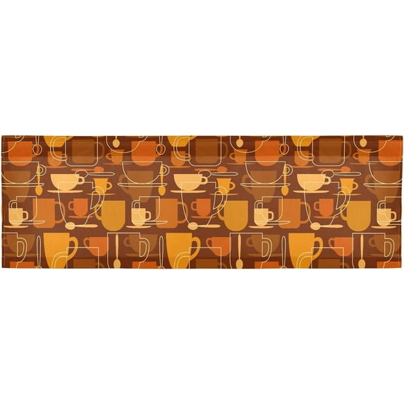 Coolnut Cartoon Coffee Valance Faux Linen Small Window Curtains Short Rod Pocket Valances for Kitchen, Living Room, Bathroom, Modern, 54" L x 18" W Home Decor