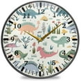 thumbnail image 1 of Coolnut Cartoon Dinosaur Wall Clock Silent Non-Ticking Round 10 Inch Quartz Battery Operated Wall Clock for Kitchen,Bedroom,School,Living Room Home Decor, 1 of 7