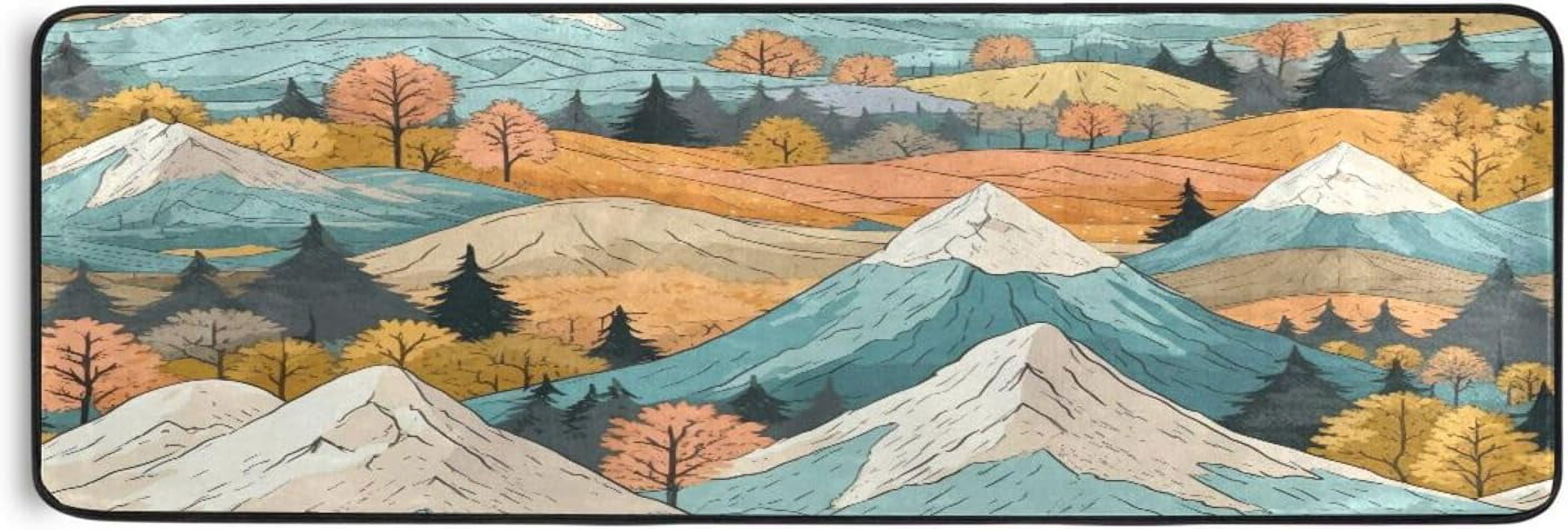 Coolnut Cartoon Mountain Pattern Area Rug - 2' x 6' Washable Runner ...