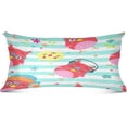 thumbnail image 1 of Coolnut Cartoon Owl Striped Pillowcase, Super Soft Pillow Shams Covers, Plush Cozy Pillow Cases with Zipper, 21" X 54"（425） Home Decor Gifts, 1 of 6