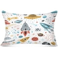 thumbnail image 1 of Coolnut Cartoon Rockets Pillowcase King Size, Super Soft Pillow Shams Covers, Plush Cozy Pillow Cases with Zipper, 20" X 40"（429） Home Decor Gifts, 1 of 6