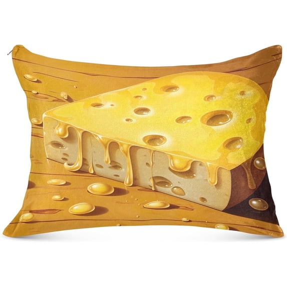 Coolnut Cheese with Liquid Drops Plush Pillowcase, Luxury Soft King Pillow Case for Hair and Skin, Set Standard Size Pillow Covers with Zipper Closure, 20x40in Home Decor Gifts