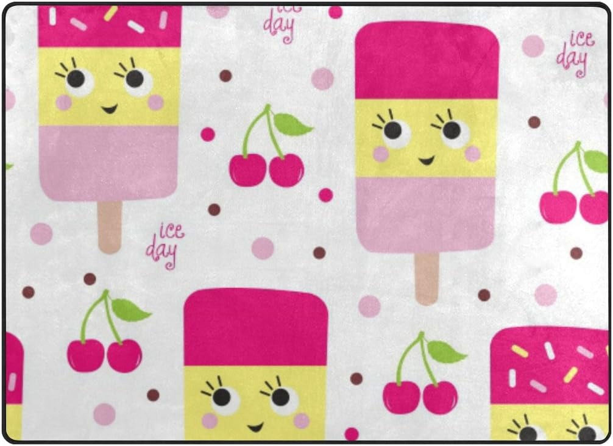 Ice Cream Rug Pattern Coolnut Cherry Ice Cream Area Rug Pad - 80 x 58 inch - 100% Light ...