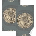thumbnail image 1 of Coolnut Chinese Dragon Pattern Patterned Hand Towels 2 PCS, Cotton Bath Towel for Drying Face Hands Body Decorative Water Absorbent Lightweight Towels for Bathroom Ktichen Travel Gym, 16"x28", 1 of 6