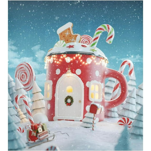 Coolnut Christmas 3D Beautiful Fairy House Dishwasher Magnet Cover 23"Wx26"H , Farmhouse Kitchen Dishwasher Cover Magnetic Appliance Covers Door Stickers for Kitchen Home Cabinet Decals