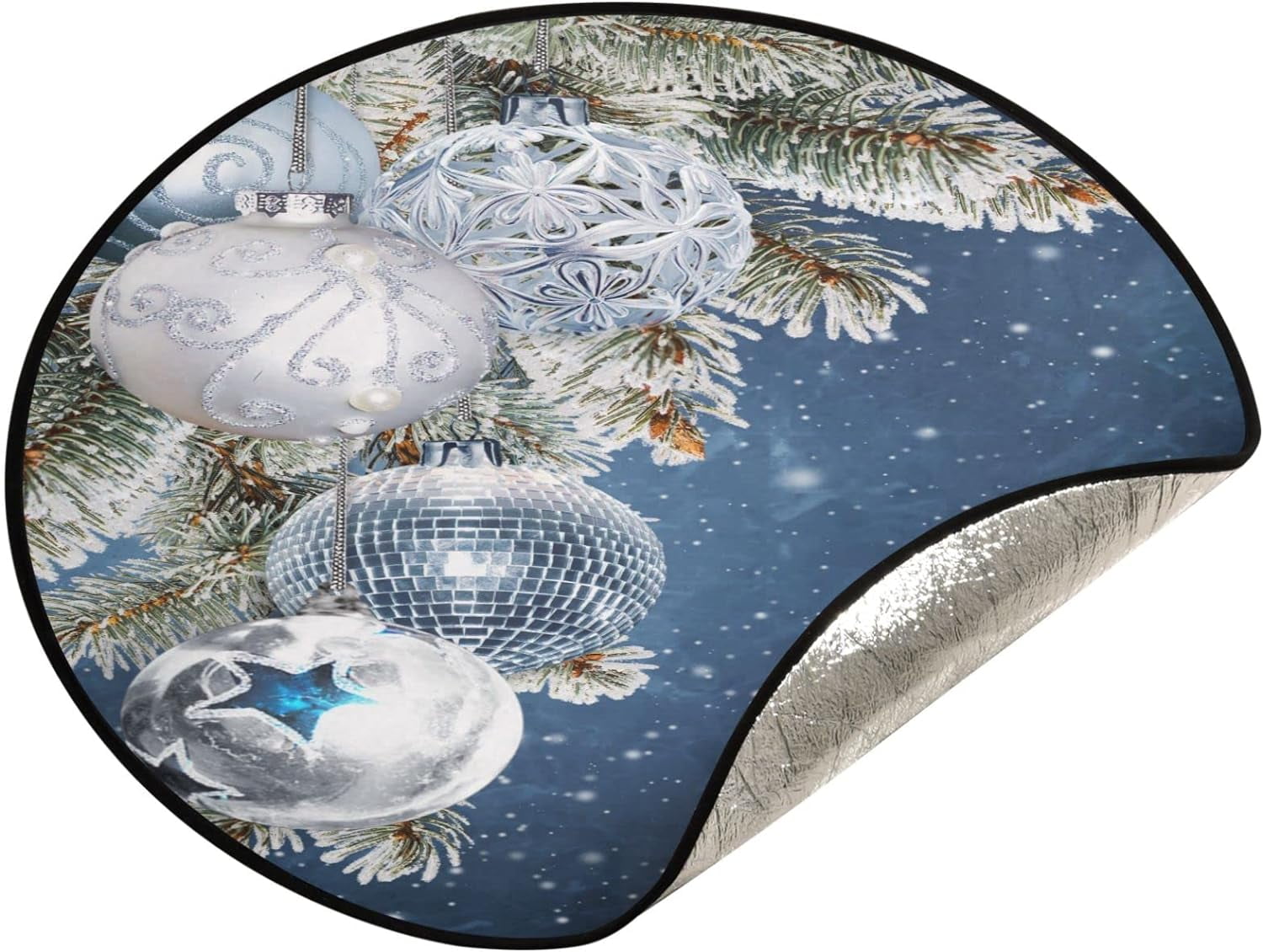 Coolnut Christmas Balls Snowflakes Christmas Tree Mats Waterproof Tree