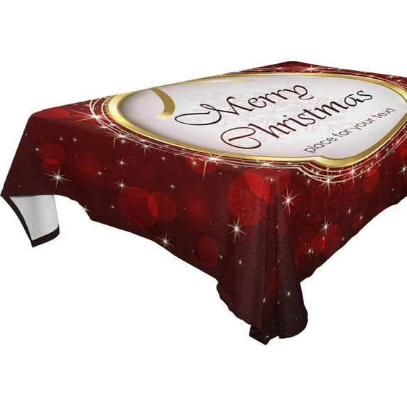 Coolnut Christmas Balls Tablecloth, Waterproof Washable Polyester Square Table Cover, Durable Tablecloth for Kitchen Dining Table Party Decor, 60"X 120"