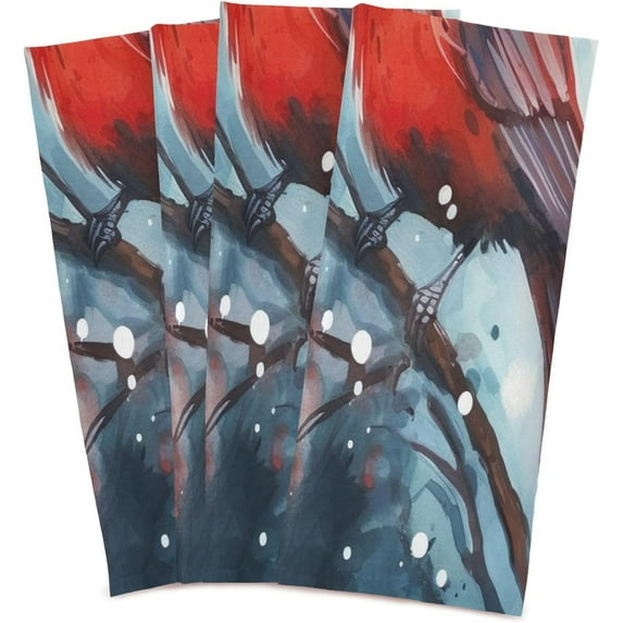 Coolnut Christmas Bird Kitchen Towels, 18 x 28 Inch Super Soft and Absorbent Dish Cloths for Washing Dishes, 6 PCS Reusable Multi-Purpose Microfiber Hand Towels for Kitchen