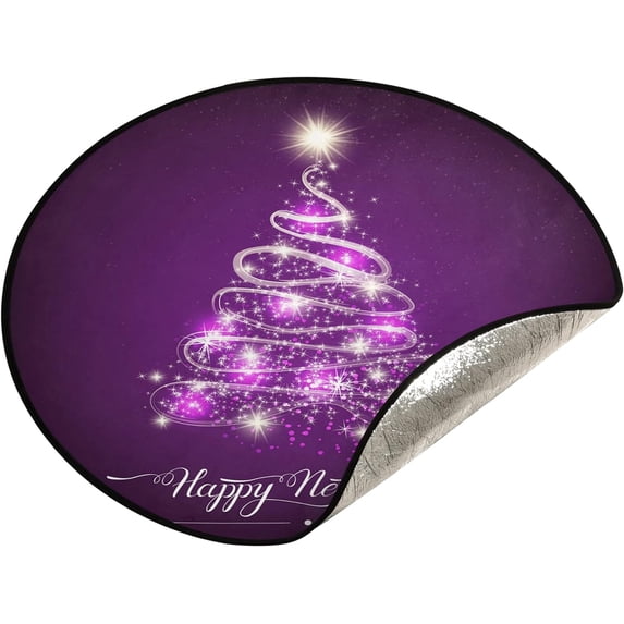 Coolnut Christmas Christmas Tree Mat Round Christmas Tree Stand Mat Decoration for Holiday Party Home Christmas Day Ornaments Floor Door, 28.3"