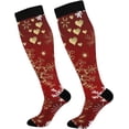 thumbnail image 1 of Coolnut Christmas Compression Socks, 1 Pack Women Men Long Stocking (20-30mmHg) Travel Knee High Stockings for Athletic Sports,Running,Cycling,Nursing, 1 of 6