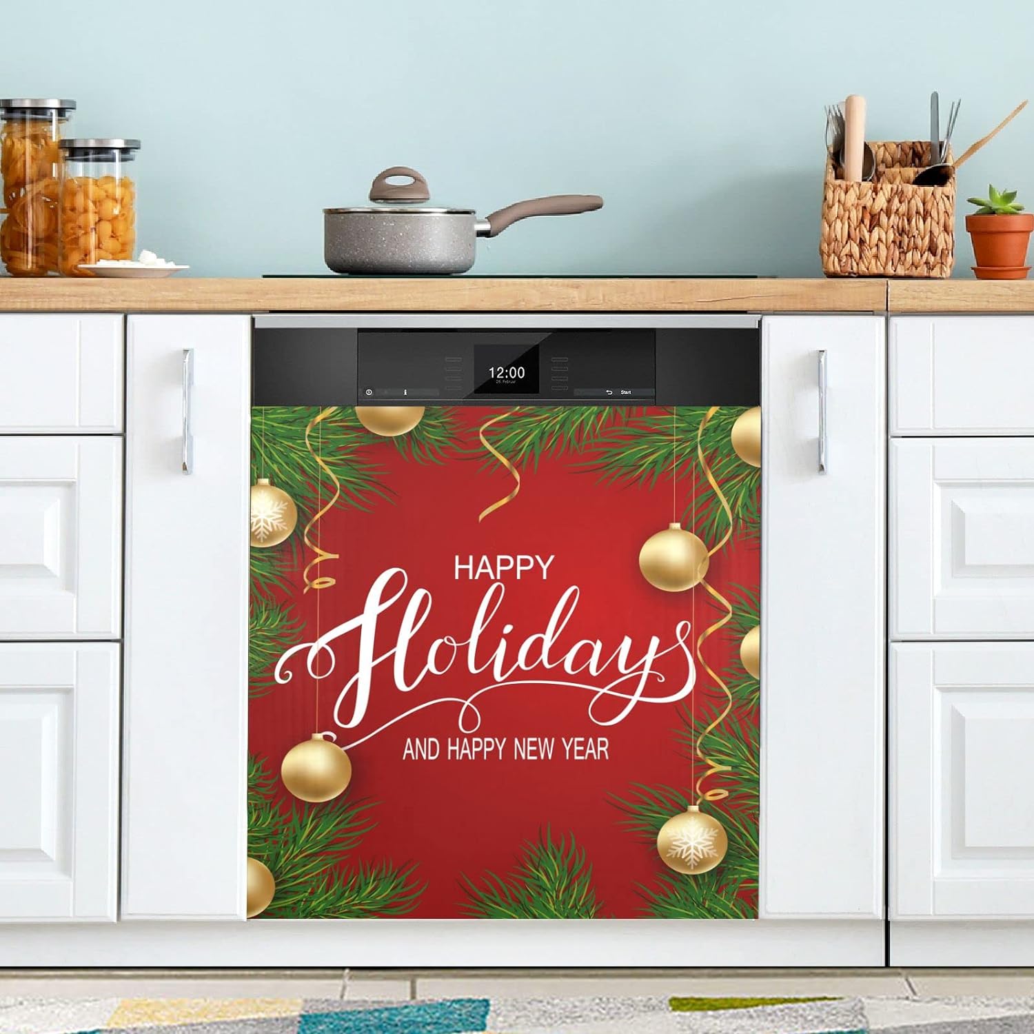 Coolnut Christmas Dishwasher Cover Decorative Door