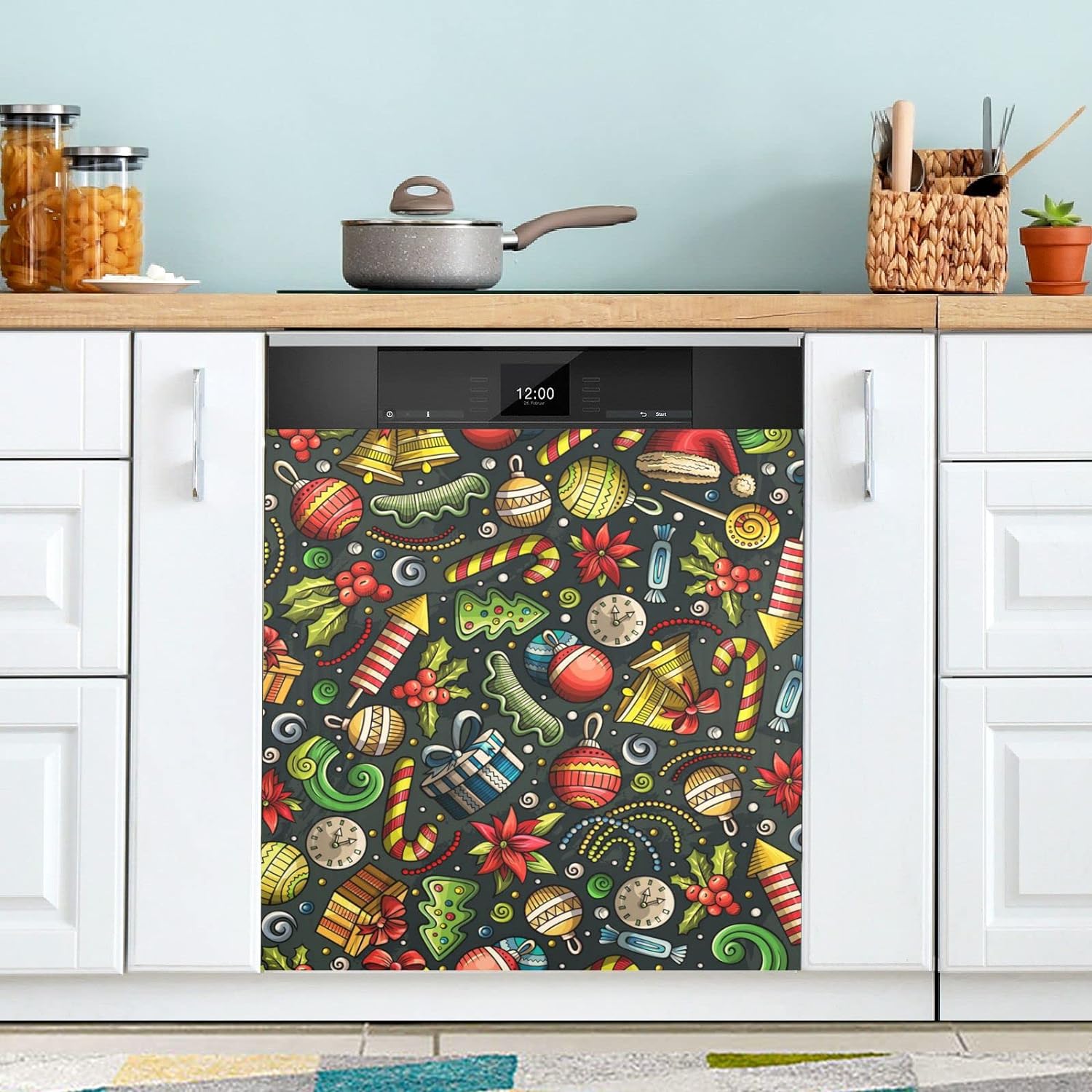 Coolnut Christmas Dishwasher Cover Decorative Door