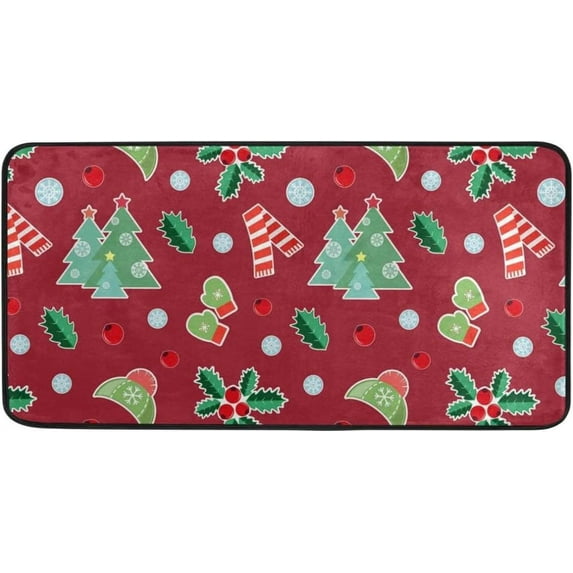 Coolnut Christmas Kitchen Rug, 39"x20" Anti Fatigue Kitchen Floor Mat, Non Slip Waterproof Long Standing Mat Throw Kitchen Runner Rug for Kitchen Washroom Bedroom
