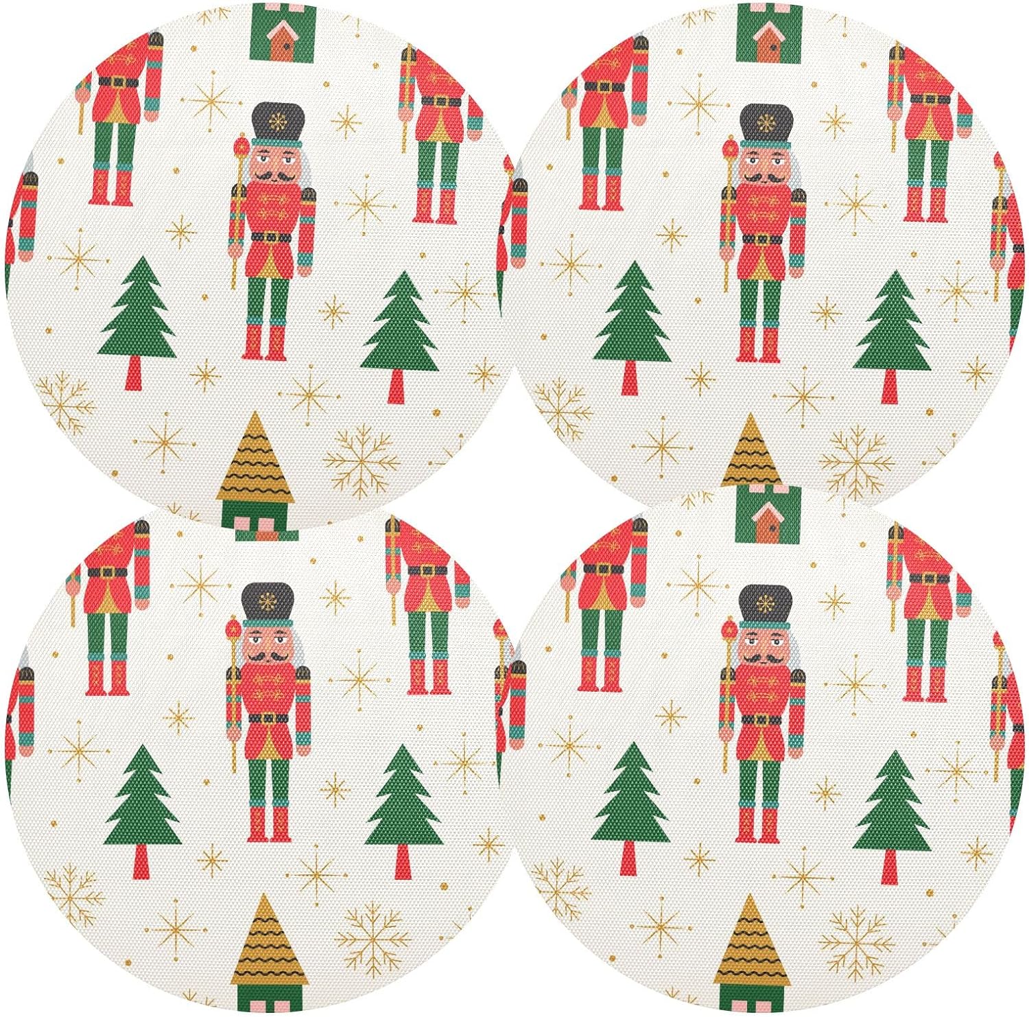 Coolnut Christmas Nutcracker Placemats 4Pcs,Holidays PVC Weave Place