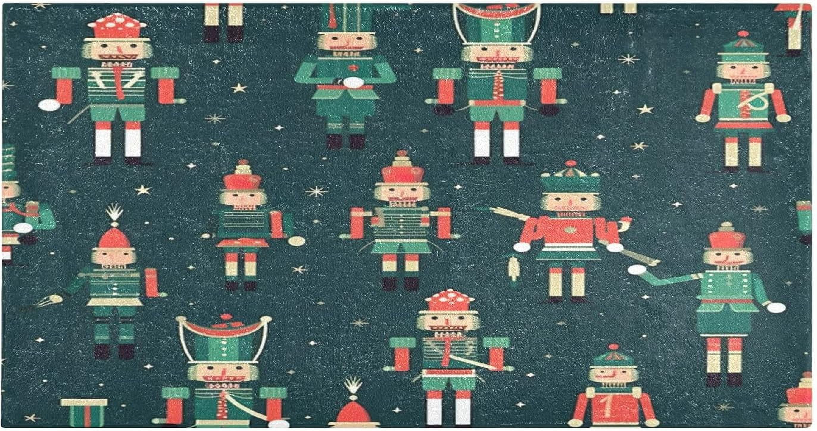 Coolnut Christmas Nutcrackers Area Rug, Anti Fatigue Large Floor Mat