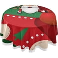thumbnail image 1 of Coolnut 60" Christmas Santa Claus Round Tablecloth, Waterproof Stain and Wrinkle Resistant Washable Decorative Table Covers for Kitchen Dining Tabletop Party Outdoor Picnic, 1 of 7