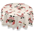 thumbnail image 1 of Coolnut Christmas Santa Claus Round Tablecloth 60", Waterproof Stain and Wrinkle Resistant Washable Decorative Table Covers for Kitchen Dining Tabletop Party Outdoor Picnic Christmas Decor, 1 of 7