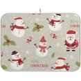 thumbnail image 1 of Coolnut Christmas Santa Claus Snowman Dish Drying Mat Absorbent Heat Resistant Reversible Dish Draining Mat for Kitchen Countertops Sinks,16"x18", 1 of 6