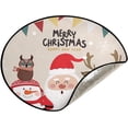 thumbnail image 1 of Coolnut Christmas Santa Claus Christmas Tree Mats Waterproof Tree Skirt, Cute Deer Snowman Xmas Tree Stand Tray Mat Floor Protector Pad for Holiday Party Decoration, 28.3", 1 of 5