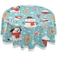 thumbnail image 1 of Coolnut Christmas Snowman Round Tablecloth 60", Waterproof Stain and Wrinkle Resistant Washable Decorative Table Covers for Kitchen Dining Tabletop Party Outdoor Picnic Christmas Decor, 1 of 7