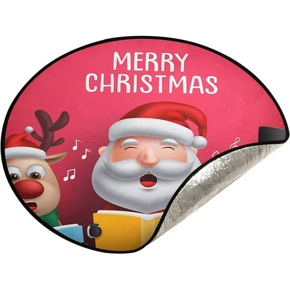 Coolnut Christmas Snowman Christmas Tree Mat Round Christmas Tree Stand Mat Decoration for Holiday Party Home Christmas Day Ornaments Floor Door, 28.3"