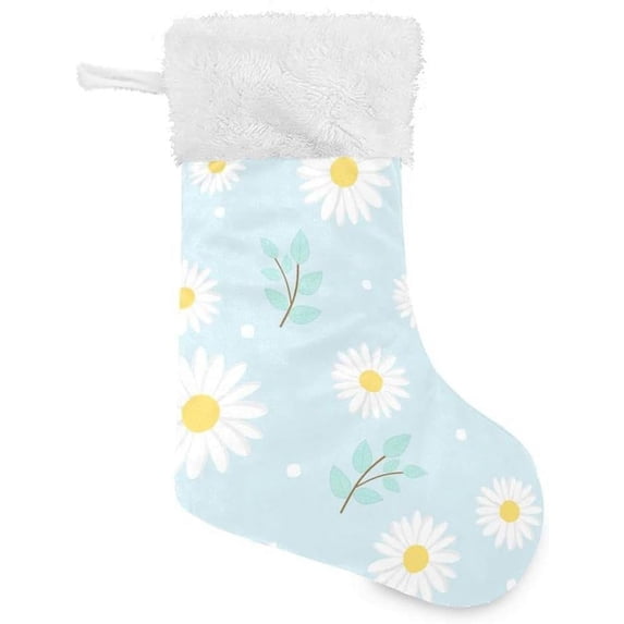 Coolnut Christmas Stocking Personalized Daisy Large Candy Stocking Hanging Gift Xmas Stockings Decoration 2PCS for Family Holiday Party Ornaments Decor Fireplace