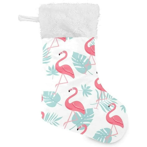 Coolnut Christmas Stocking Personalized Flamingo Large Candy Stocking Hanging Gift Xmas Stockings Decoration 1 PC for Family Holiday Party Ornaments Decor Fireplace