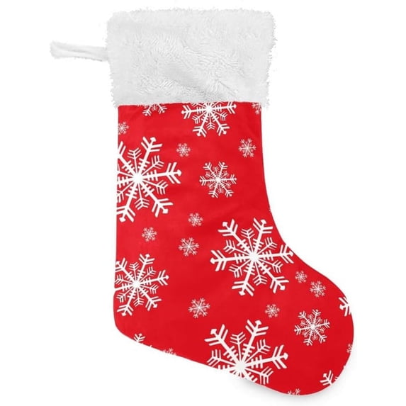 Coolnut Christmas Stocking Personalized Christmas Snowflake Large Candy Stocking Hanging Gift Xmas Stockings Decoration 1 PC for Family Holiday Party Ornaments Decor Fireplace