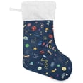 thumbnail image 1 of Coolnut Christmas Stocking Personalized Space Planet Large Candy Stocking Hanging Gift Xmas Stockings Decoration 1 PC for Family Holiday Party Ornaments Decor Fireplace, 1 of 7