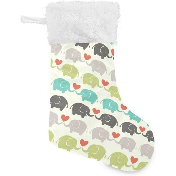 Coolnut Christmas Stockings 1PCS,Baby Elephant Big Xmas Stockings Gift Decorations and Party Supplies,Used for Fireplace Decoration Socks Christmas Tree Decoration