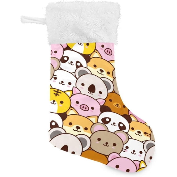 Coolnut Christmas Stockings 2PCS,Cute Baby Animals Big Xmas Stockings Gift Decorations and Party Supplies,Used for Fireplace Decoration Socks Christmas Tree Decoration