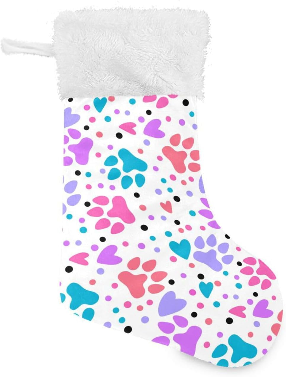 Coolnut Christmas Stockings Cartoon Footprints Dig and Cat 2Pack 17