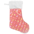 thumbnail image 1 of Coolnut Christmas Stockings Heart Valentine Light Pink 1Pack 17" Xmas Fireplace Santa Socks Christmas Tree Hanging Stocking Socks for Christmas Holiday Gift Decor, 1 of 7