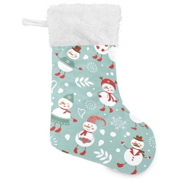 Coolnut Christmas Stockings Snowmen Winter , 1 Pack 17.7" Xmas Fireplace Santa Socks Christmas Tree Hanging Stockings Decoration for Christmas Holiday Xmas Gift