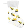 thumbnail image 1 of Coolnut Christmas Stockings Tractor Excavator , 1 Pack 17.7" Xmas Fireplace Santa Socks Christmas Tree Hanging Stockings Decoration for Christmas Holiday Xmas Gift, 1 of 6
