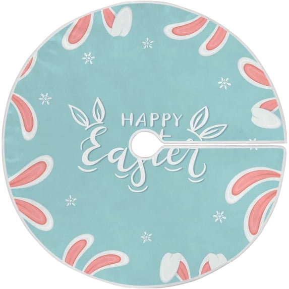 Coolnut Christmas Tree Skirt, 36", Easter Tree Skirt Double Layers Polyester Easter Tree Skirt for Easter Holiday Party Decoration