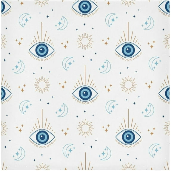 Coolnut Cloth Napkins 4PCS Magic Evil Eye Dinner Table Napkin Decorative for Family Party Restaurant Wedding Use 20 Inch Washcloth Gift