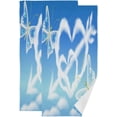 thumbnail image 1 of Coolnut Cloud Hearts Sky Arrow Hand Towels for Bathroom, Valentine's Day Kitchen Towel 2 PCS Ultra Soft and Highly Absorbent Decorative Fingertip Face Bath Towels for Spa & Hotel, 28.3"x 14.4", 1 of 4