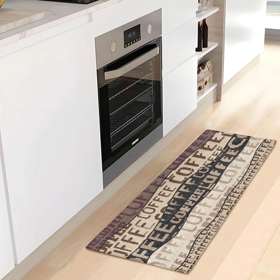 Coolnut Coffee Pattern Soft Runner Rug, Washable Non-Slip Room Rug, Hallway Rug Runner for Entryway,Hallway,Bathroom,and Kitchen,39x20In