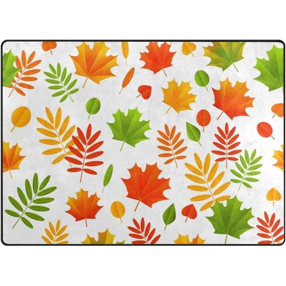 Coolnut Color Autumn Leaves Area Rug Carpet, Light Weight Polyester Floor Mat Kids Playing Mat for Living Room Bedroom , 7' x 5' (80 x 58 in)