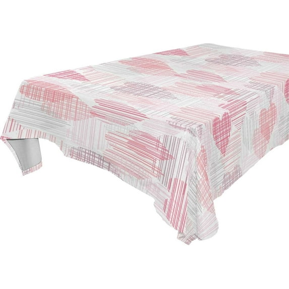 Coolnut Color Hearts Fabric Rectangle Tablecloth - Waterproof and Wrinkle-Resistant Table Cloth 54x72 Inch Table Cover for Indoor & Outdoor Dining House Decor