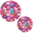 thumbnail image 1 of Coolnut Color Pattern Love Pot Holder Set of 2, Heat Resistant Round Cotton Hot Pads Table Mats Trivets for Hot Dishes/Pot/Bowl/Teapot/Hot Pot Holders, 7"+ 9", 1 of 6