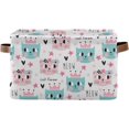 thumbnail image 1 of Coolnut Colorful Cat Foldable Storage Basket for Shelves, Collapsible Sturdy Storage Bin with Handles, Canvas Storage Cube for Organizing Closet 1PCS Decor Gifts, 1 of 7