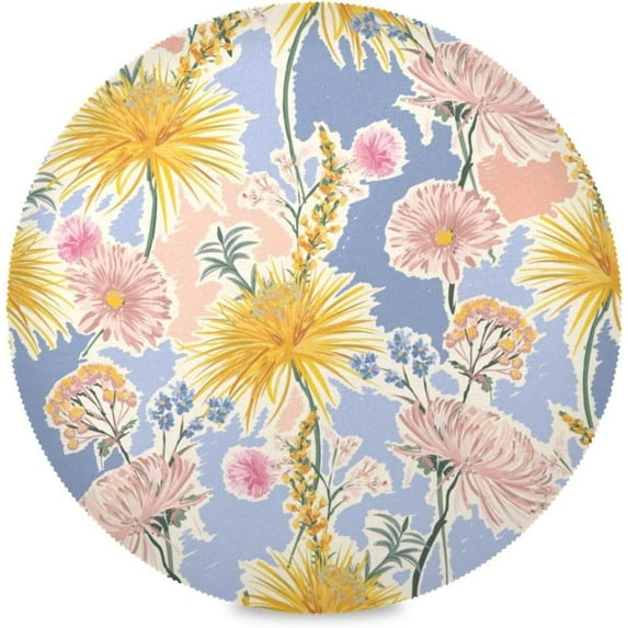 Coolnut Colorful Dandelion Round Placemats Non-Slip Table Mat Heat Resistant Placemat for Dining Table Kichen Party Table Diameter 15.4 inch Set of 4 Home Decor Gifts