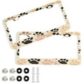 thumbnail image 1 of Coolnut Colorful Dog Paws License Plate Frame 2 Holes Rustproof Aluminium License Plate Holders,2 PCS Car Licence Plate Covers with Bolts Washer Caps Universal Car Accessories Home Decor, 1 of 7