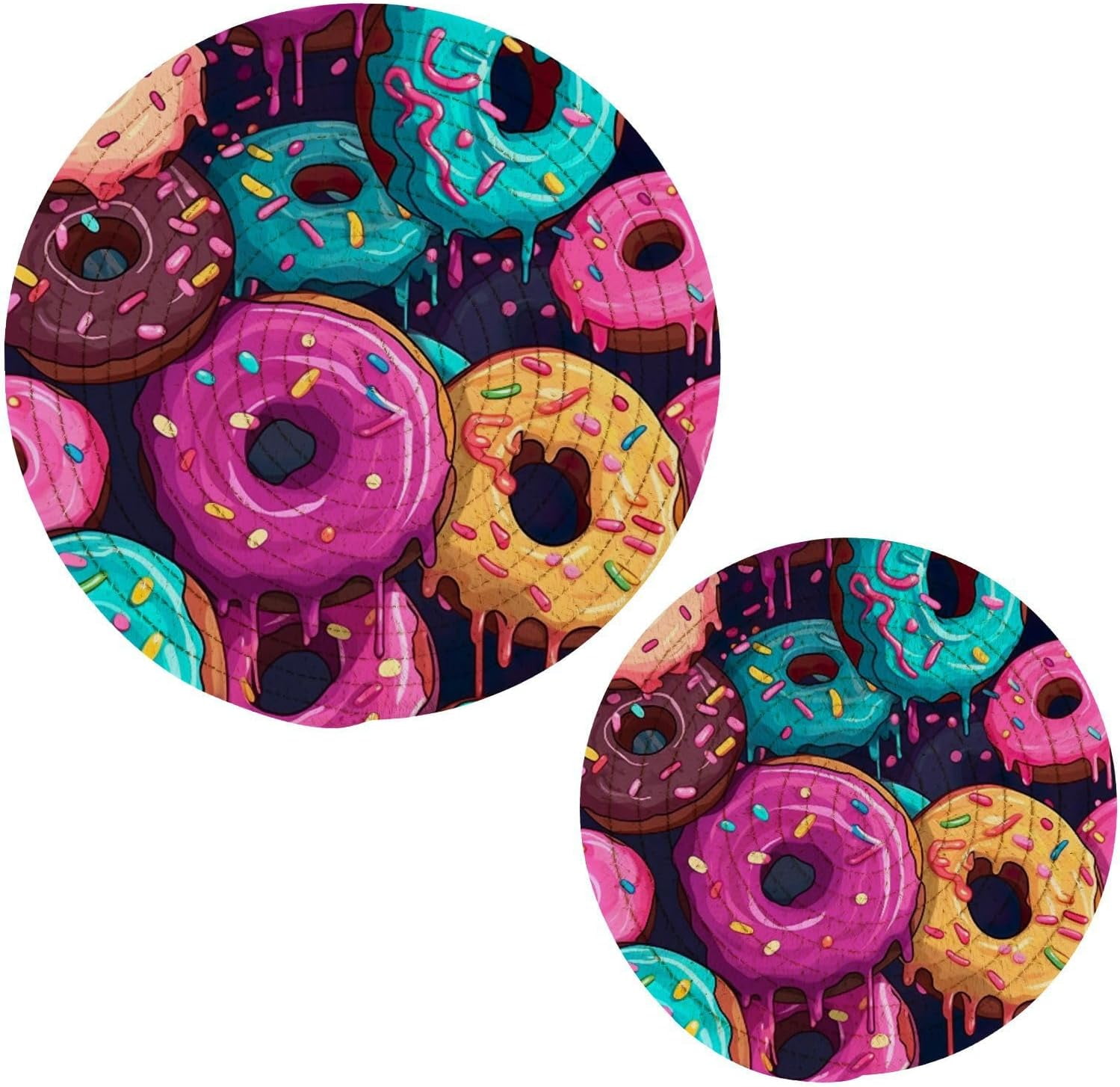 Coolnut Colorful Donuts Trivets Pot Holders Set of 2 Potholders for ...