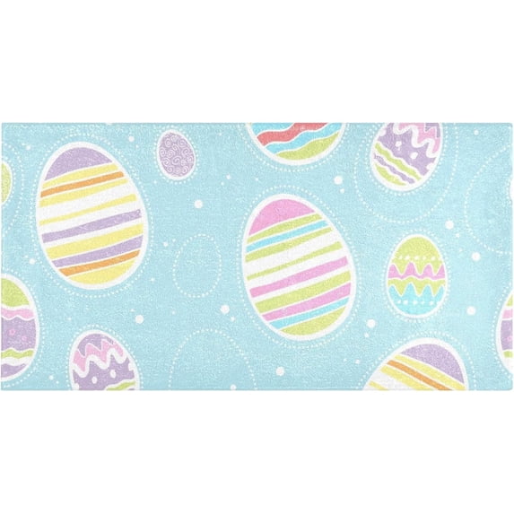 Coolnut Colorful Easter Eggs Bathroom Rugs Bath Mat 39 x 20 Inch Non-Slip Extra Soft and Absorbent Shaggy Bath Carpet for Tub, Shower, Bathroom Home Decor Gifts