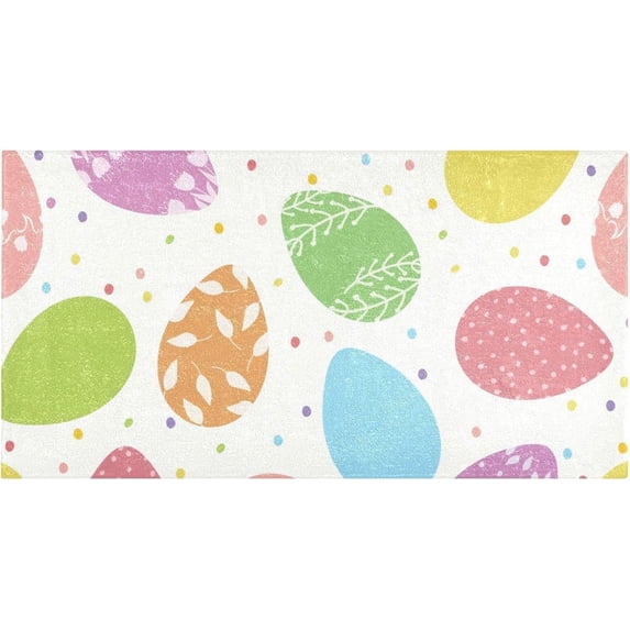 Coolnut Colorful Easter Eggs Bathroom Rugs Bath Mat 39 x 20 Inch Non-Slip Extra Soft and Absorbent Shaggy Bath Carpet for Tub, Shower, Bathroom Home Decor Gifts
